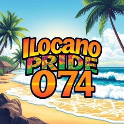 A vibrant and colorful t-shirt design featuring the phrase 'Ilocano Pride' prominently displayed in bold lettering