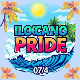 A vibrant and colorful t-shirt design featuring the phrase 'Ilocano Pride' prominently displayed in bold lettering