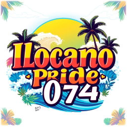 A vibrant and colorful t-shirt design featuring the phrase 'Ilocano Pride' prominently displayed in bold lettering