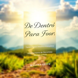 A captivating e-book cover design titled "De Dentro Para Fora: Transformando Desafios em Propósitos" that embodies themes of personal growth, self-help, and self-discovery