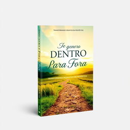 A captivating e-book cover design titled "De Dentro Para Fora: Transformando Desafios em Propósitos" that embodies themes of personal growth, self-help, and self-discovery