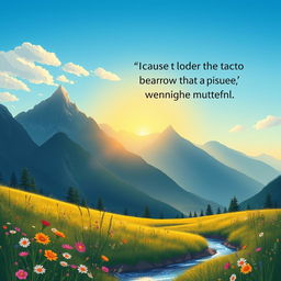 A beautiful landscape illustration perfect for a motivational quote profile picture