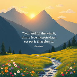 A beautiful landscape illustration perfect for a motivational quote profile picture