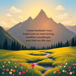 A beautiful landscape illustration perfect for a motivational quote profile picture