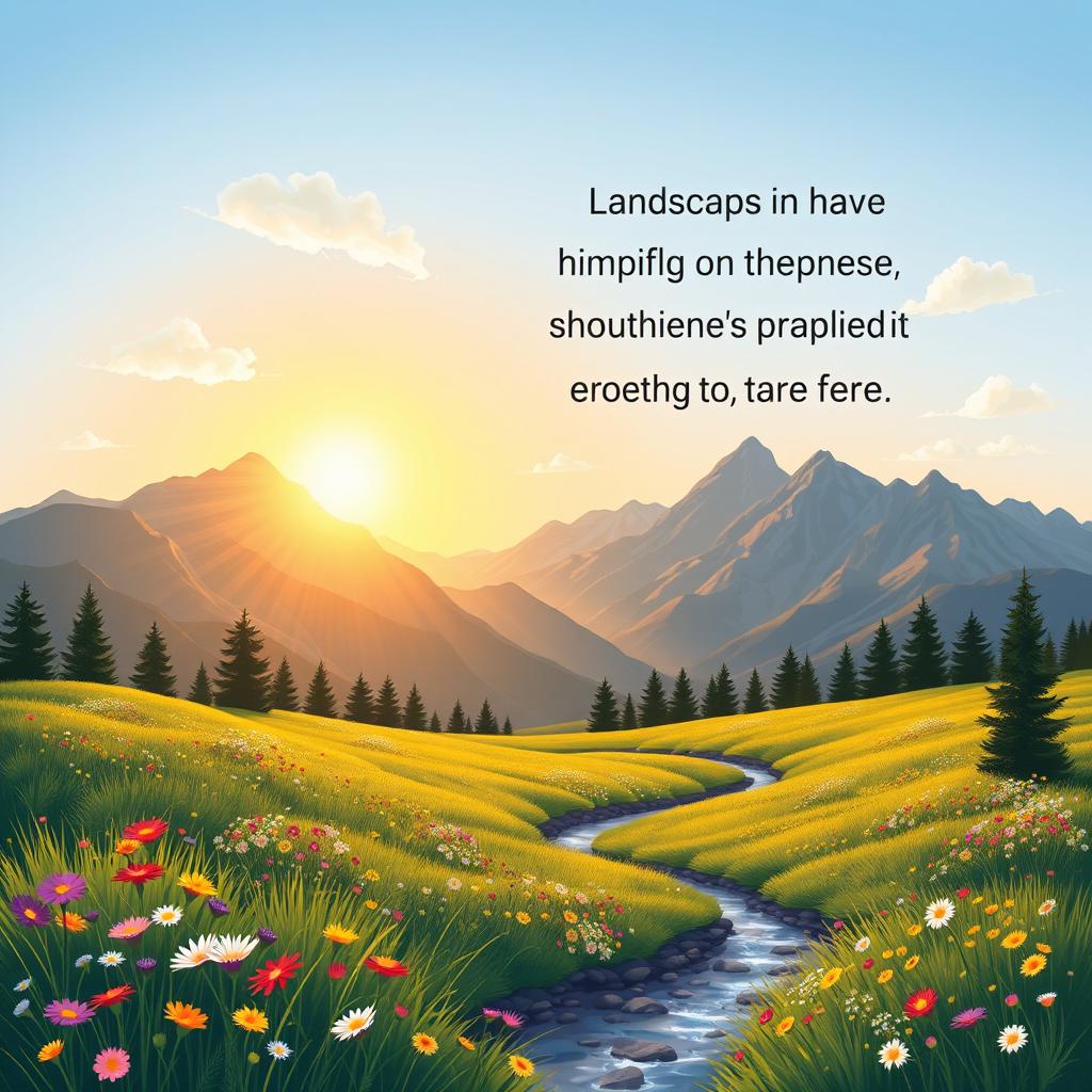 A beautiful landscape illustration perfect for a motivational quote profile picture