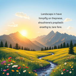 A beautiful landscape illustration perfect for a motivational quote profile picture