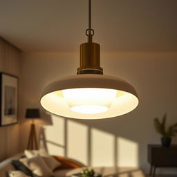 A beautifully designed light fixture casting soft, warm illumination