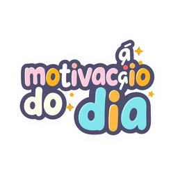 A fun and playful logo featuring the phrase "motivação do dia" in large letters, using a relaxed and informal font style