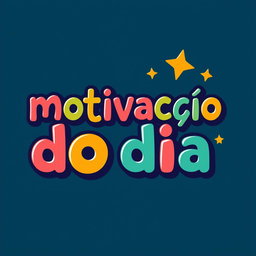 A fun and playful logo featuring the phrase "motivação do dia" in large letters, using a relaxed and informal font style