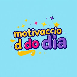 A fun and playful logo featuring the phrase "motivação do dia" in large letters, using a relaxed and informal font style