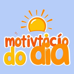 A playful and colorful logo featuring the phrase "motivação do dia" in large, relaxed font