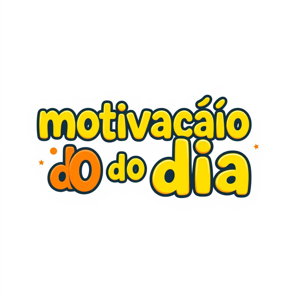A fun and vibrant logo showcasing the phrase "motivação do dia" in large, casual font
