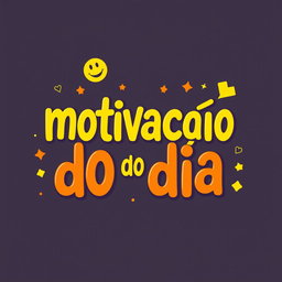 A fun and vibrant logo showcasing the phrase "motivação do dia" in large, casual font