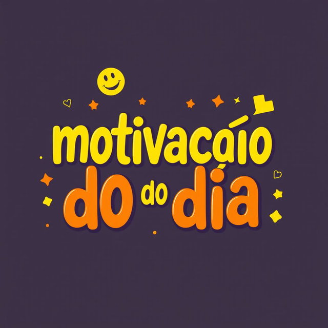 A fun and vibrant logo showcasing the phrase "motivação do dia" in large, casual font