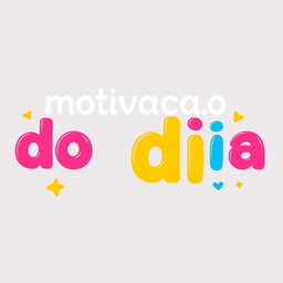 A fun and lively logo featuring the phrase "motivacao do dia" in large, relaxed font