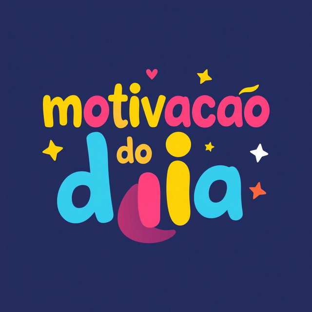 A fun and lively logo featuring the phrase "motivacao do dia" in large, relaxed font