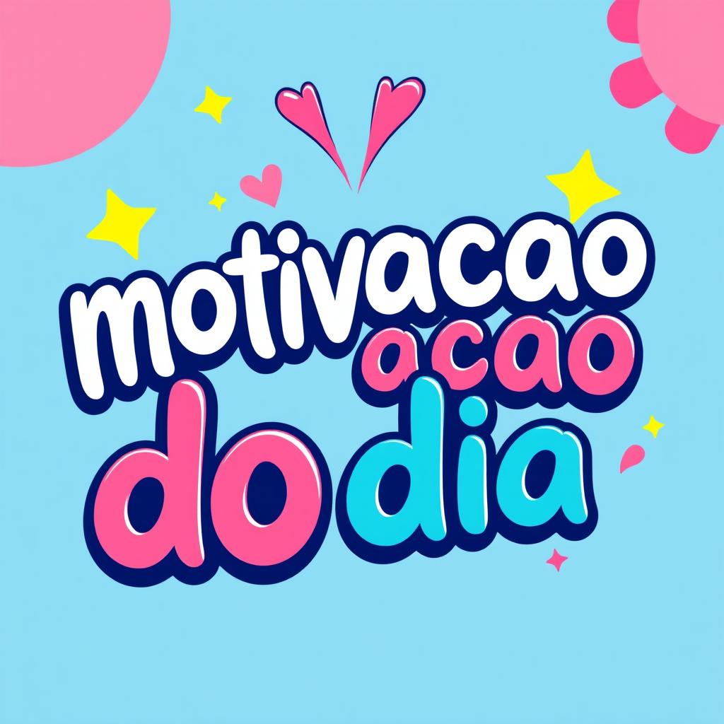 A fun and lively logo featuring the phrase "motivacao do dia" in large, relaxed font