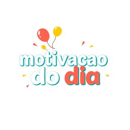 A cheerful and fun logo showcasing the phrase "motivacao do dia" in large, relaxed font
