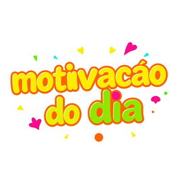 A vibrant and playful logo featuring the phrase "motivacao do dia" in large, relaxed font