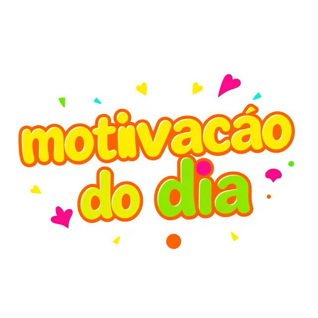 A vibrant and playful logo featuring the phrase "motivacao do dia" in large, relaxed font