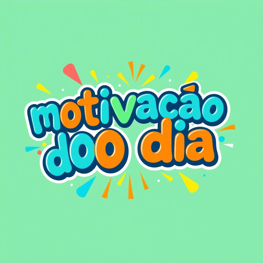 A playful and vibrant logo featuring the phrase "motivacao do dia" in large, relaxed, and informal lettering