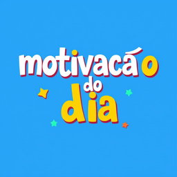 A fun and vibrant logo featuring the phrase "motivacao do dia" in large, relaxed letters using a playful and informal font