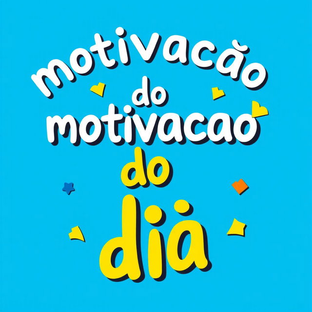 A fun and vibrant logo featuring the phrase "motivacao do dia" in large, relaxed letters using a playful and informal font