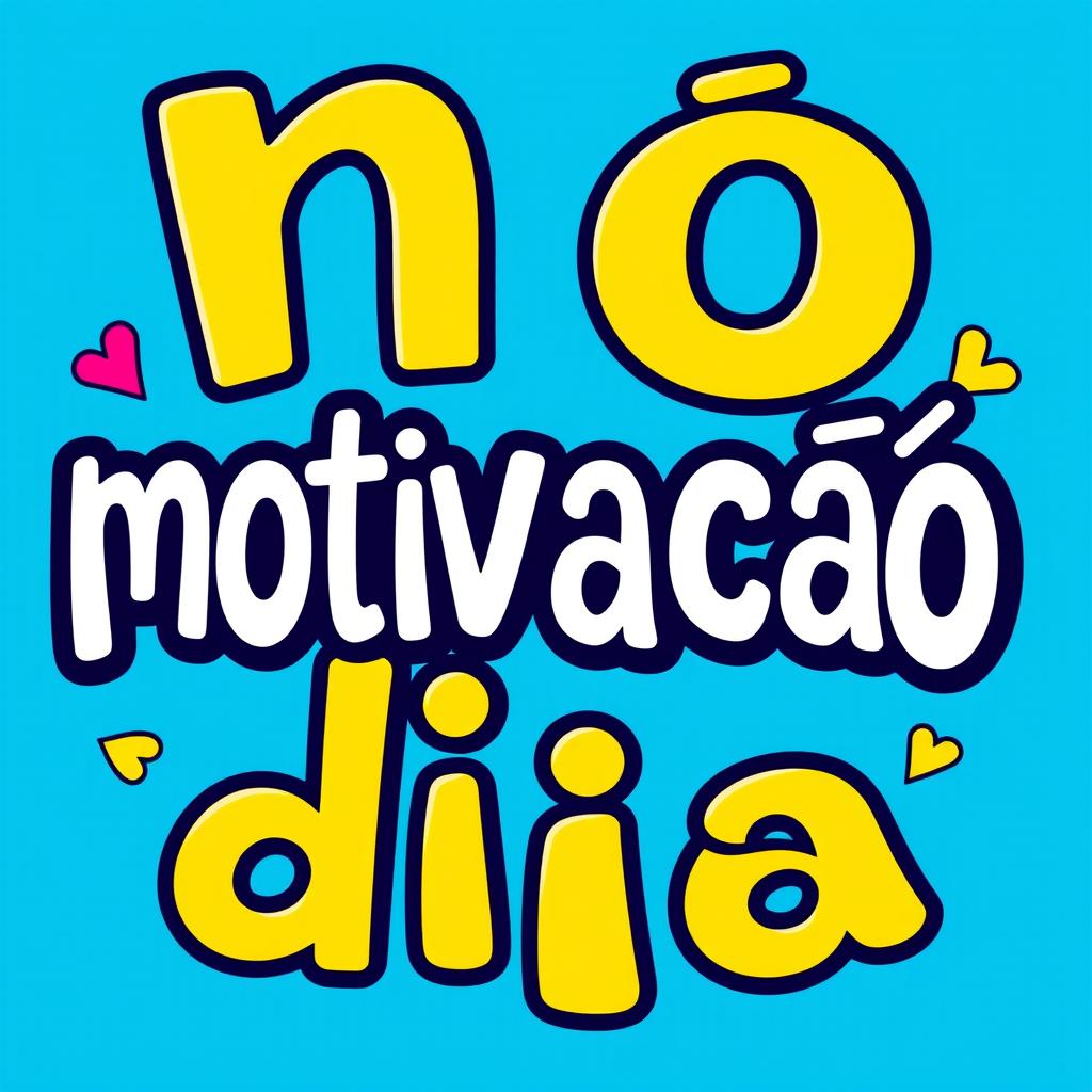 A fun and vibrant logo featuring the phrase "motivacao do dia" in large, relaxed letters using a playful and informal font