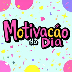An artistic image featuring the phrase "Motivacao do Dia" in a large, playful, and fun font