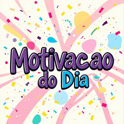 An artistic image featuring the phrase "Motivacao do Dia" in a large, playful, and fun font