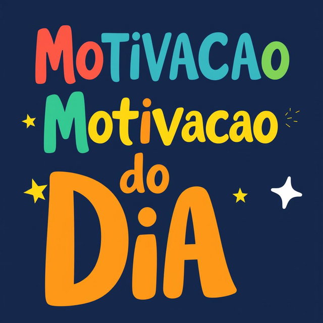 An artistic image featuring the phrase "Motivacao do Dia" in a large, playful font