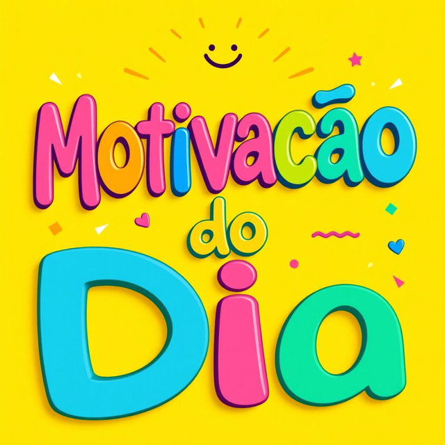 An artistic image featuring the phrase "Motivacao do Dia" in a large, playful font