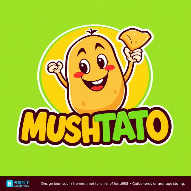 Design a vibrant and eye-catching logo for a brand called 'MUSHTATO' that specializes in potato chips