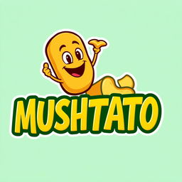 Design a vibrant and eye-catching logo for a brand called 'MUSHTATO' that specializes in potato chips