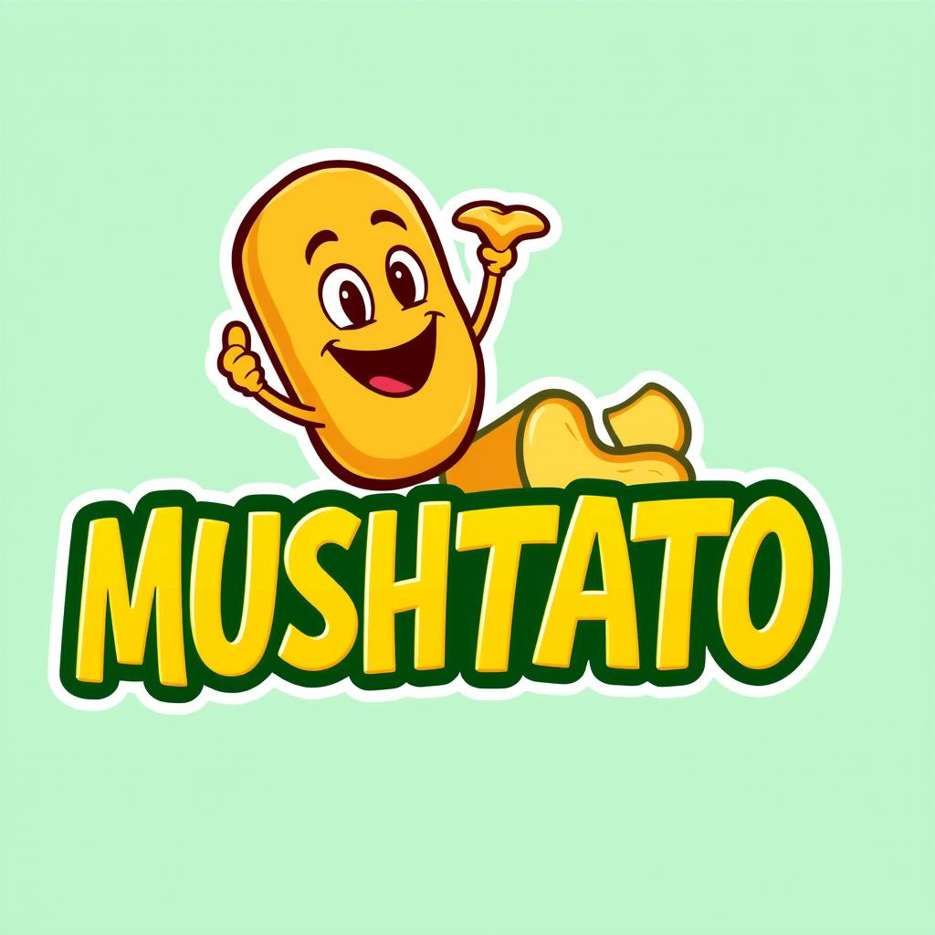 Design a vibrant and eye-catching logo for a brand called 'MUSHTATO' that specializes in potato chips
