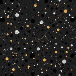 A stunning black scatter pattern in an abstract design, featuring fluid lines and organic shapes that create a sense of movement and depth