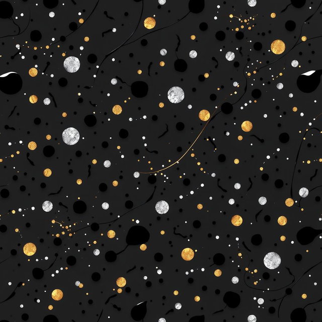 A stunning black scatter pattern in an abstract design, featuring fluid lines and organic shapes that create a sense of movement and depth