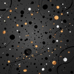 A stunning black scatter pattern in an abstract design, featuring fluid lines and organic shapes that create a sense of movement and depth