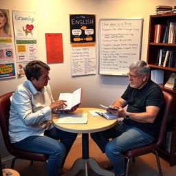 A cozy, private setting for an English language tutoring session