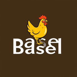 A modern and eye-catching logo design featuring the word "Basel" creatively integrated with a stylized chicken illustration