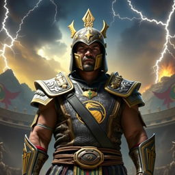 Henry Kronfle, an Ecuadorian presidential candidate, envisioned as an imposing Mortal Kombat warrior