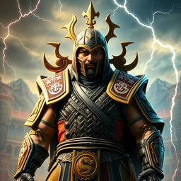 Henry Kronfle, an Ecuadorian presidential candidate, envisioned as an imposing Mortal Kombat warrior