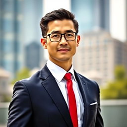 A stylish portrait of a confident individual dressed in an elegant suit