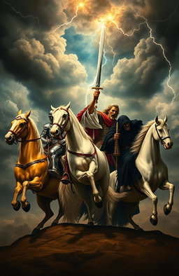 The Four Horsemen of the Apocalypse, depicted as powerful and terrifying figures