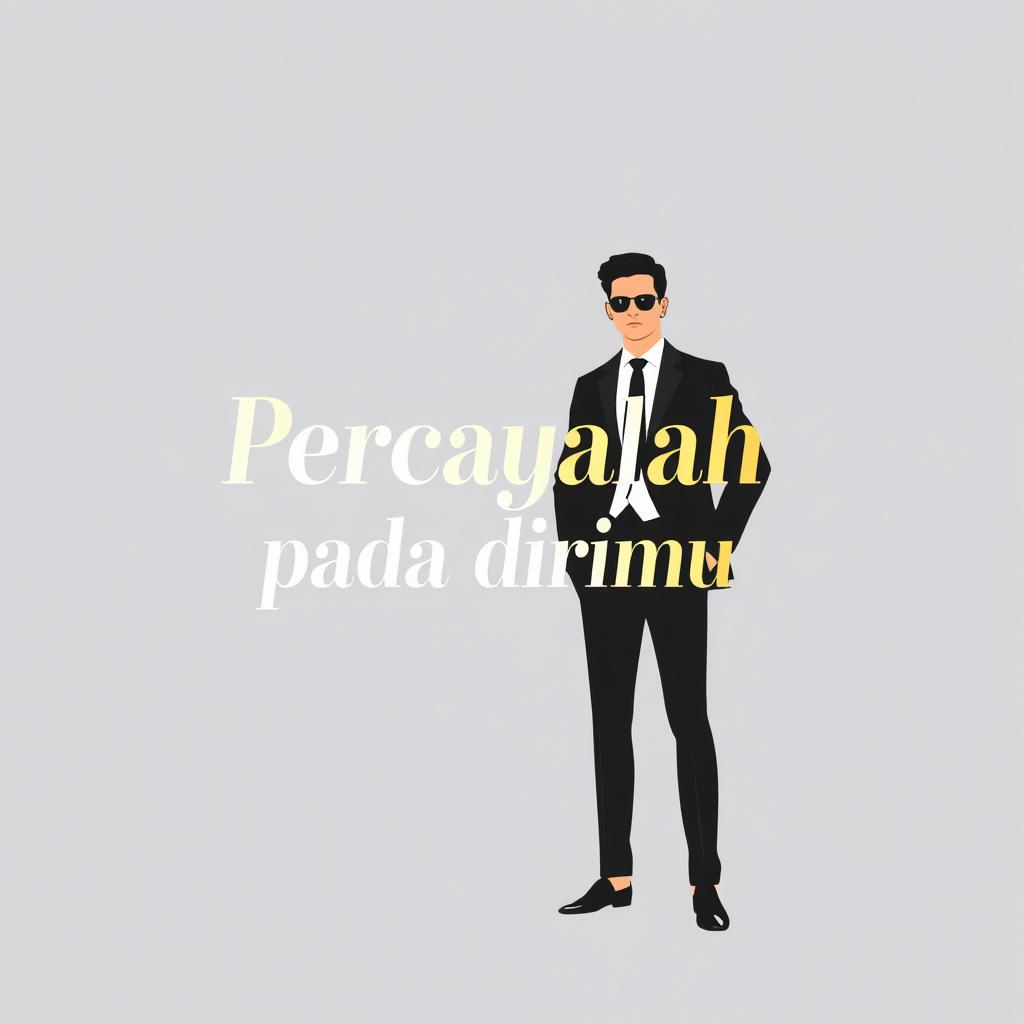 A modern and minimalist design featuring the text 'Percayalah pada dirimu' in elegant typography