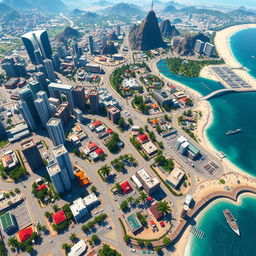 A realistic, detailed map inspired by the Grand Theft Auto V environment for a Roblox game