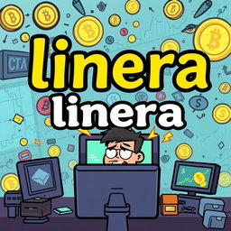 A humorous crypto meme featuring the text 'linera' in a bold, eye-catching font