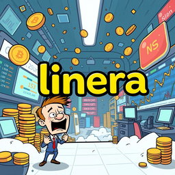 A lighthearted crypto meme featuring the text 'linera' prominently displayed in a playful, bold font