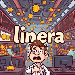 A lighthearted crypto meme featuring the text 'linera' prominently displayed in a playful, bold font