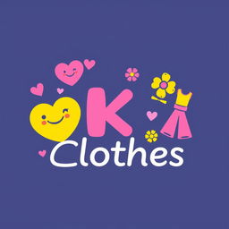 A vibrant and playful logo design for a clothing business named 'IKI_Clothes'